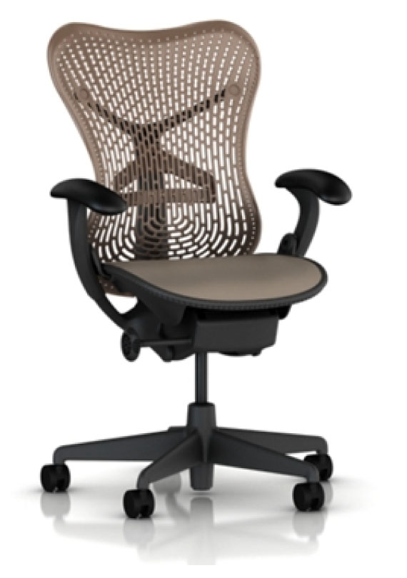 Herman Miller Mirra Chair with Cappuccino TriFlex polymer Back and Seat with Graphite Frame
