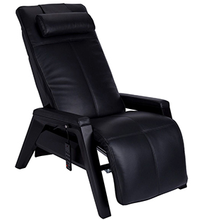 Human Touch Gravis ZG Massage Chair Zero Gravity Recliner Black Leather with Black Wood