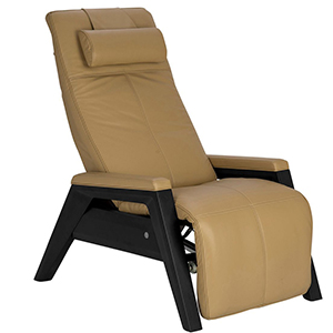 Human Touch Gravis ZG Massage Chair Zero Gravity Recliner Sand Leather with Black Wood
