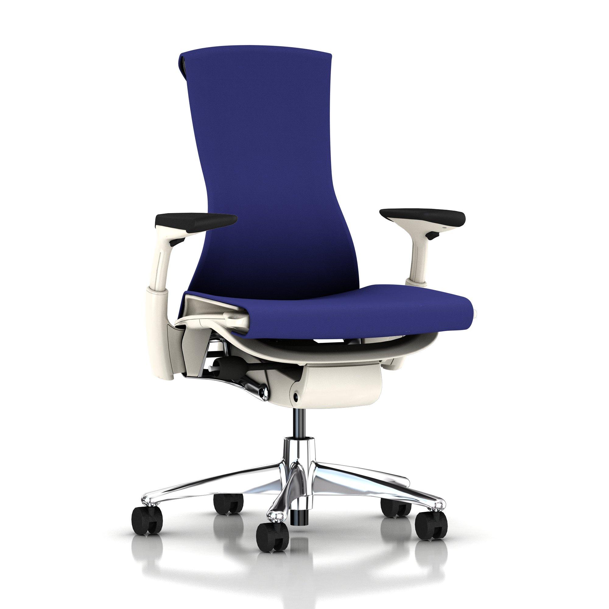 Embody Chair Iris Blue Rhythm Aluminum with White Frame