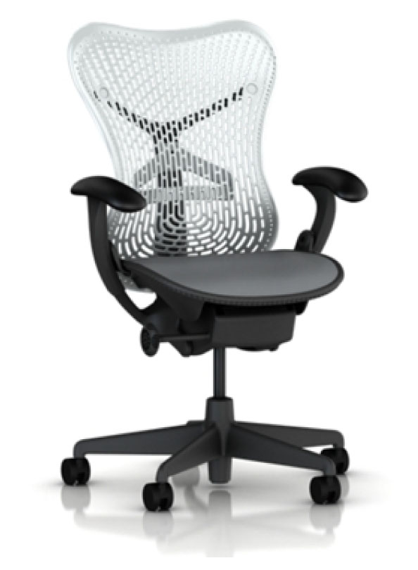 Herman Miller Mirra Chair with Alpine TriFlex polymer Back and Seat with Graphite Frame