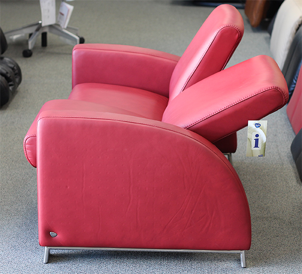 Stressless Arion Loveseat Low Back in Paloma Cherry Leather Leather