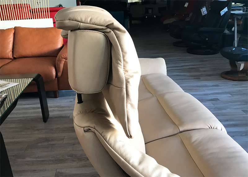 Stressless Eldorado High Back Sofa in Paloma Sand with Adjustable Headrest by Ekornes
