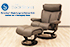 Stressless Magic Recliner Chair and Ottoman in Paloma Rock Leather 