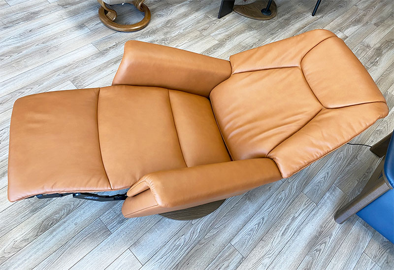 Stressless Max Power Recliner Swivel Relaxer Chair in Paloma New Cognac Leather by Ekornes