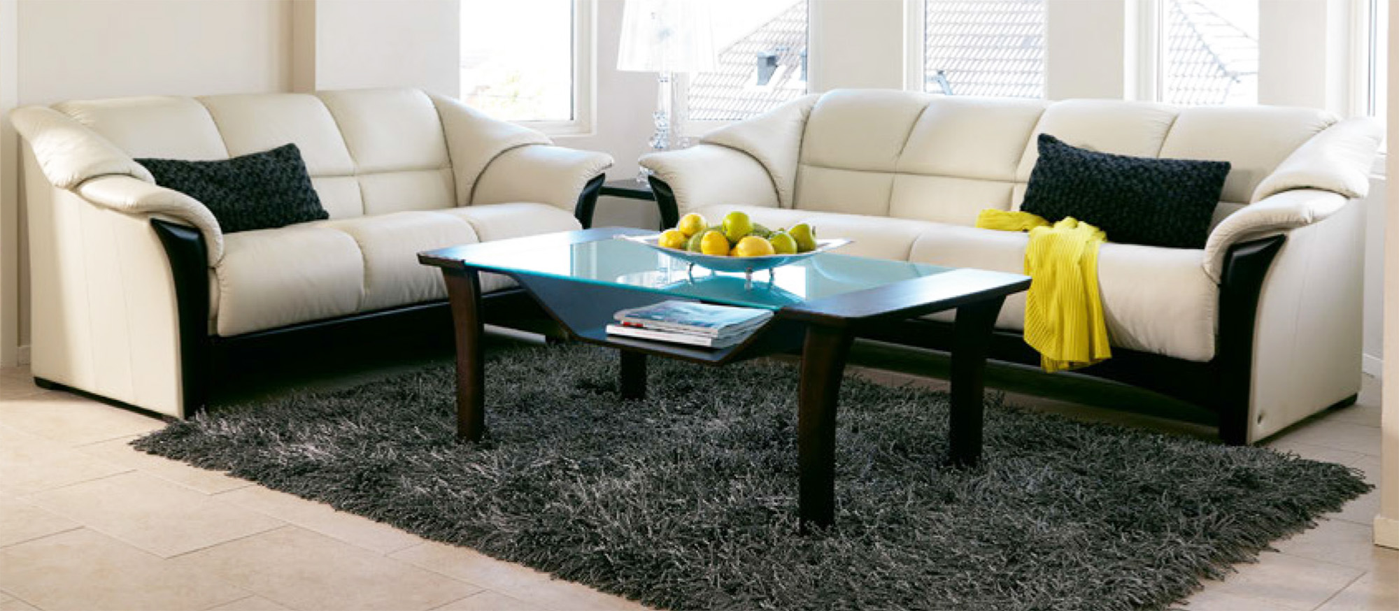 Stressless Oslo Leather Loveseat Sofa Furniture and Lounge Chair by Ekornes