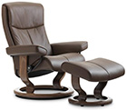 Stressless Classic Base Recliner Chair and Ottoman