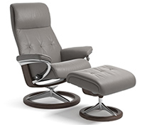 Stressless Sky Recliner Chair and Ottoman - Signature Wood Base