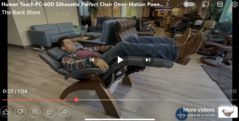 Human Touch Perfect Chair PC-610 Omni-Motion Power Classic Zero Gravity Chair Recliner Demonstration Video