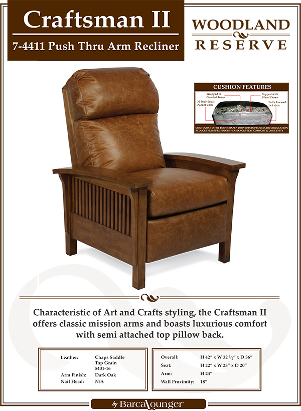 Barcalounger Craftsman II Recliner Chair Leather Dimensions