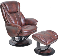 Barcalounger Roma II Leather Recliner Chair and Ottoman 