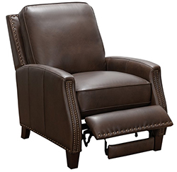 Barcalounger Melrose Ashford Walnut Leather Recliner Chair 