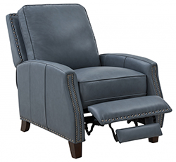 Barcalounger Melrose Corbett Steel Gray Leather Recliner Chair 