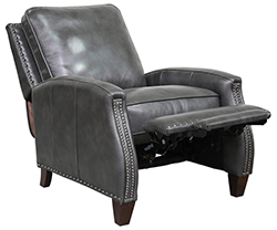 Barcalounger Melrose Wrenn Gray Leather Recliner Chair 