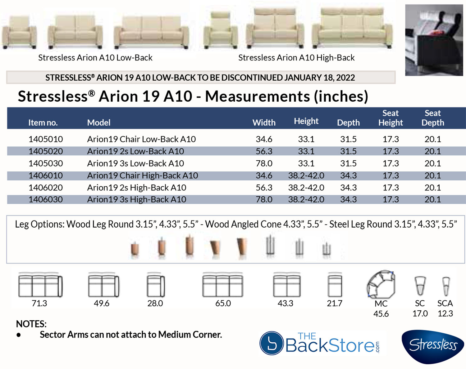 Stressless Arion Leather High Back Sofa Recliner Chair