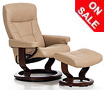 Stressless President Leather Recliner Chair and Ottoman