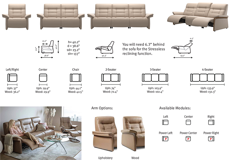 Stressless Mary Sofa Loveseat Sectional by Ekornes