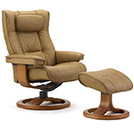 Fjords Scandic Leather Recliner Chair with the R Frame Wood Base