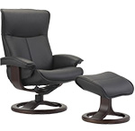 Fjords Senator Leather Recliner Chair with the R Frame Wood Base