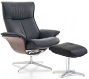Fjords Spirit X Recliner Chair and Ottoman Leather