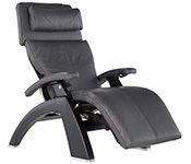 Gray Premium Leather with Black Matte Wood Base Series 2 Classic Human Touch PC-420 PC-600 PC-610 Perfect Chair Recliner by Human Touch