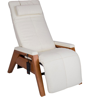 Human Touch Gravis ZG Massage Chair Zero Gravity Recliner Bone Leather with Beech Wood
