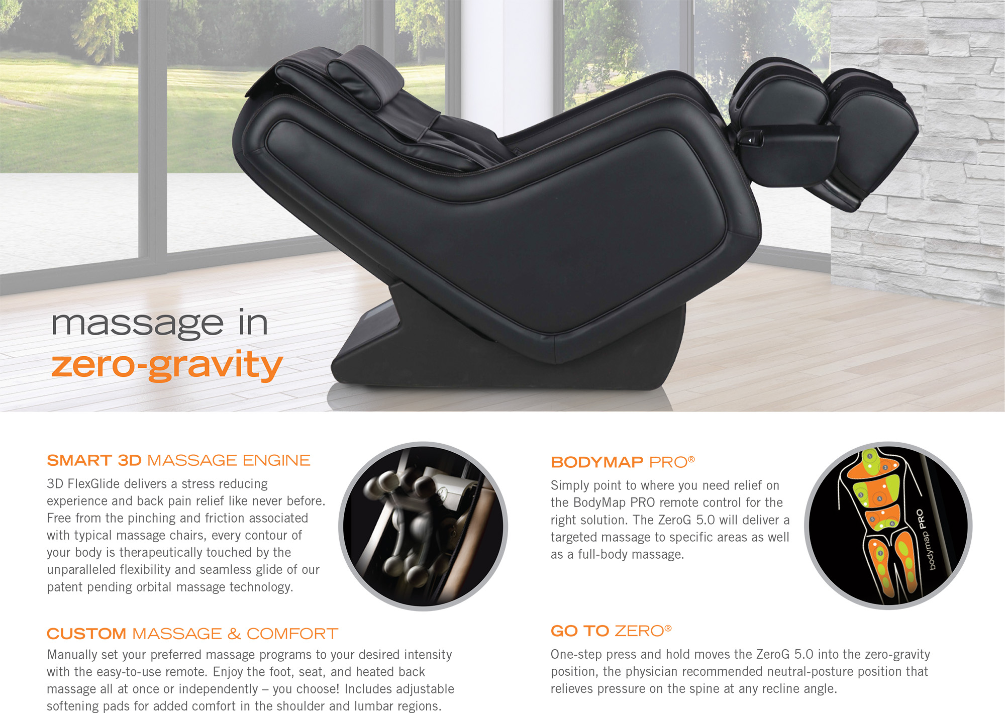 Zerog 5 0 Immersion Zero Gravity Massage Chair Recliner By Human Touch
