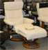 Stressless Memphis Medium Recliner and Ottoman - Classic Vanilla Leather by Ekornes