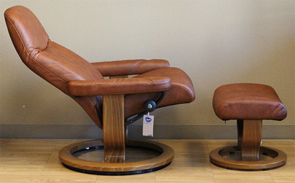 Stressless Batick Caramel 09348 Leather Chair by Ekornes