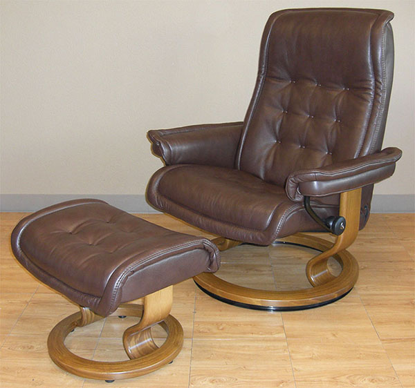 Stressless Royal Royalin Dark Brown Leather Recliner Chair