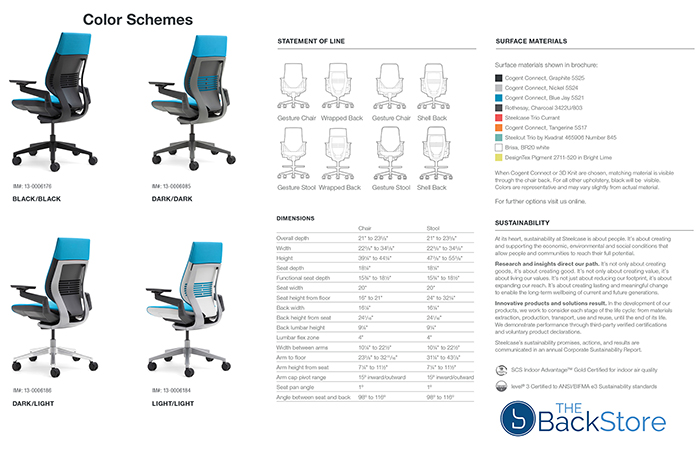 Steelcase Gesture Office Desk Task Chair Color Schemes
