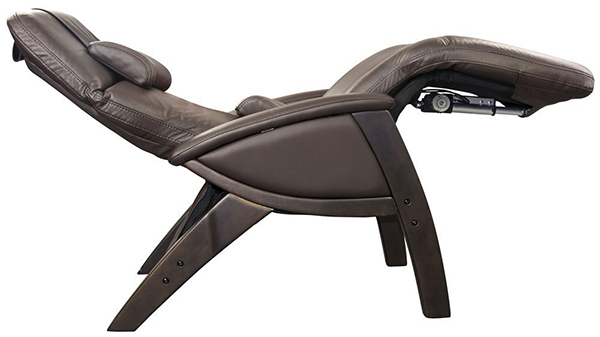 Svago SV400 Lusso Chair Zero Gravity Chocolate Leather Dark Walnut Wood Recliner